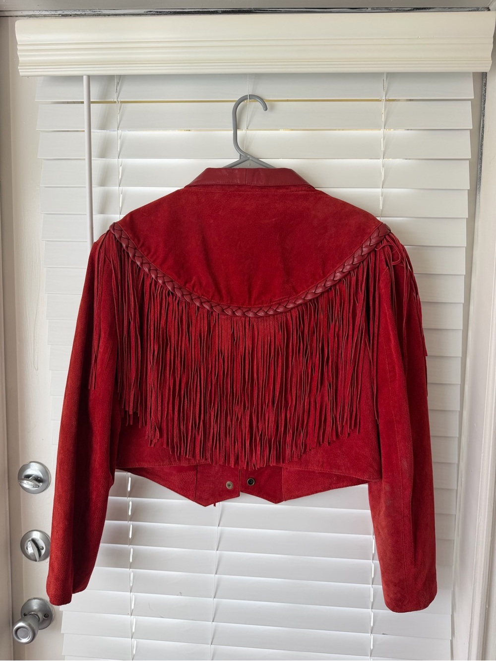Red Fringe Suede Jacket - Women - Picture 4 of 4